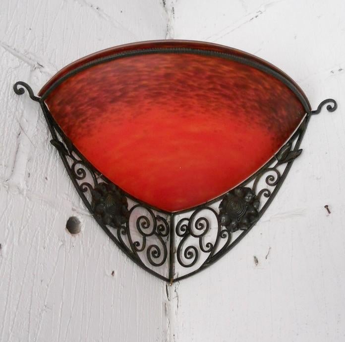 Antieke art deco lamp hoeklamp applique Schneider, Antiek en Kunst, Antiek | Lampen, Ophalen of Verzenden