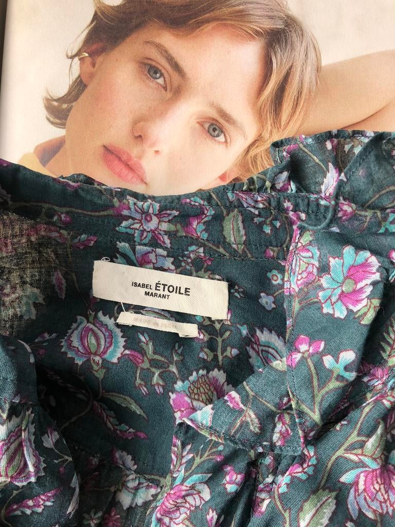 ISABEL MARANT BLOUSE BLAUW italiaans 44, Kleding | Dames, Ophalen of Verzenden, Zo goed als nieuw, Maat 42/44 (L), Blauw