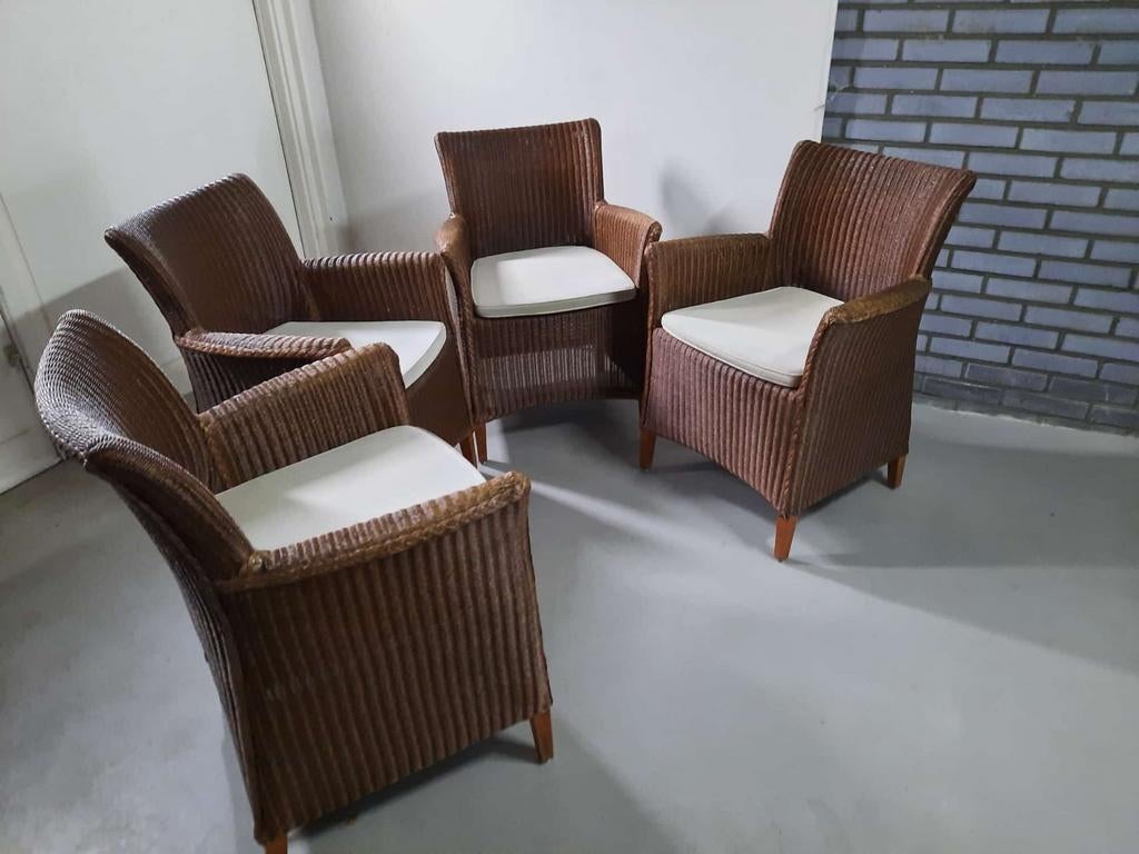 Prachtige Jan des Bouvrie stoelen S.M van slootstra + tafel, Ophalen, Zo goed als nieuw, Bruin