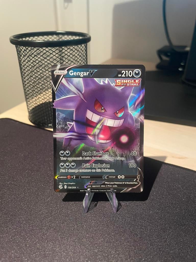 Gengar V #156 – Pokémon Fusion Strike, Ophalen of Verzenden, Zo goed als nieuw, Losse kaart, Foil