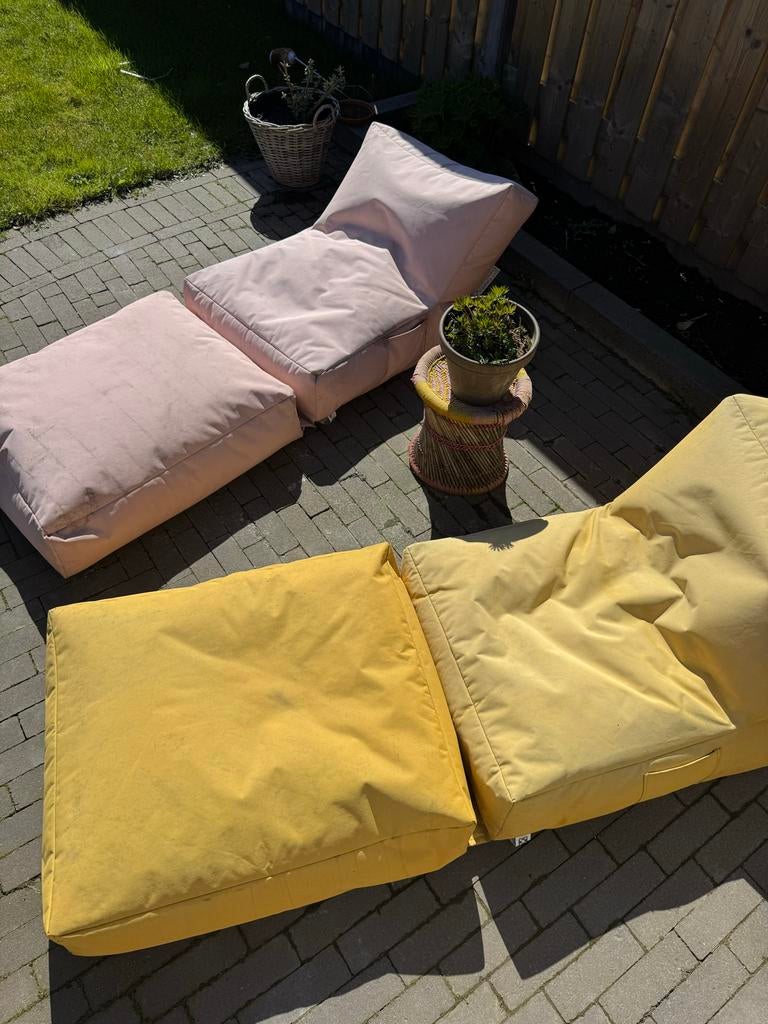 Westwing loungebank roze en geel, Overige materialen, Gebruikt, Loungeset, Bank