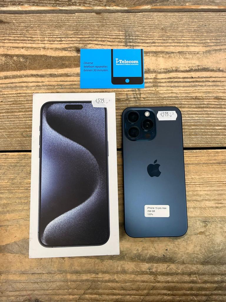 Iphone 15 pro max blue 256 GB met garantie 100%, Ophalen of Verzenden, Zo goed als nieuw, Overige typen, Apple iPhone