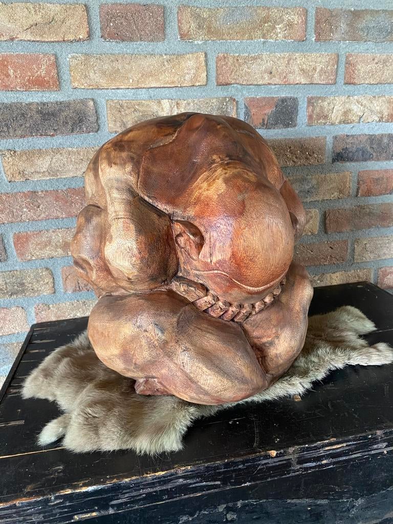 Groot houten beeld , Yogiman/ Orang Malu, Ophalen of Verzenden, Zo goed als nieuw