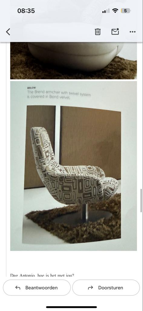 Brend fauteuil met draaisysteem, Ophalen, Gebruikt, Bruin, Eén