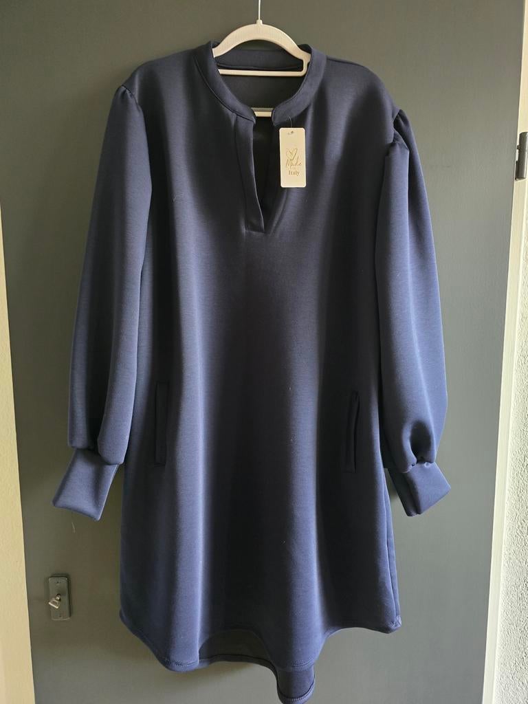 Lange jurk donkerblauw 42 44 46, Blauw, Maat 42/44 (L), Nieuw, Ophalen of Verzenden