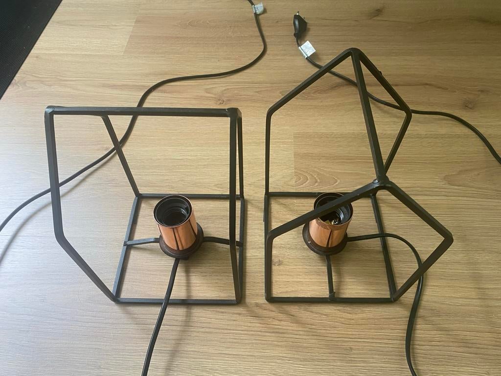 2 losse lampen huisje zwart rosé goud z.g.a.n., Huis en Inrichting, Ophalen of Verzenden, Zo goed als nieuw, Zwart strak