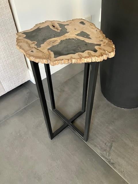 bijzet tafel versteend hout, Huis en Inrichting, Tafels | Salontafels, Overige materialen, Minder dan 50 cm, 50 tot 75 cm, Minder dan 50 cm