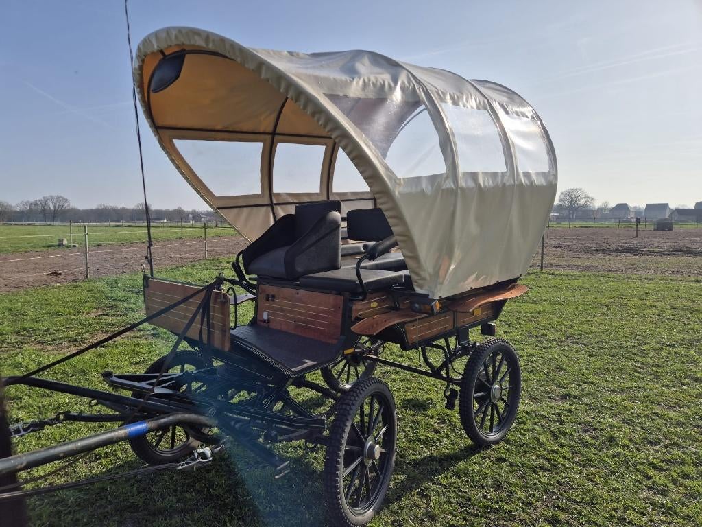 Auman Wagonette 148cm | Enkel & Dubbelspan | Nieuw Zeil/Rem, Dieren en Toebehoren, Zo goed als nieuw, Wagonette, Paard
