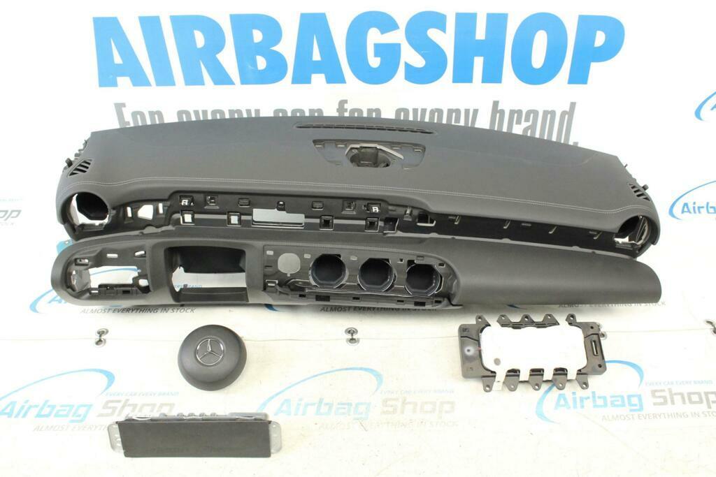 Airbag set Dashboard wit stiksels Mercedes A klasse W177, Gebruikt, Ophalen of Verzenden