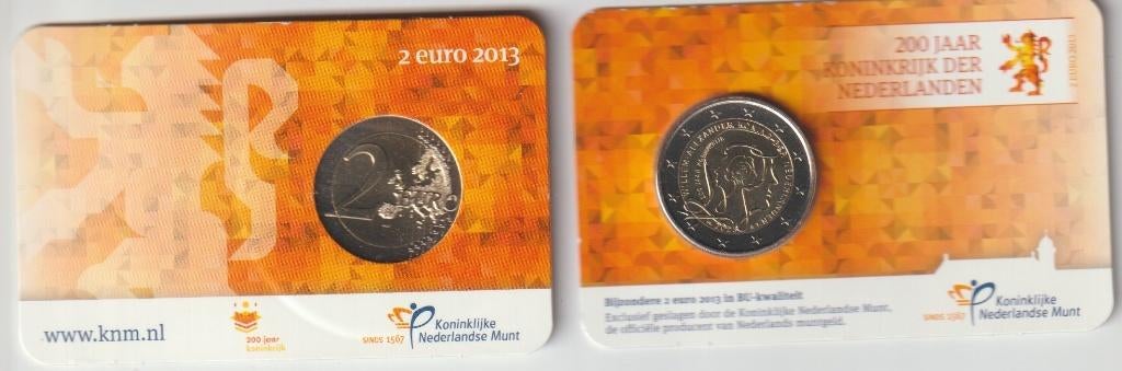 2 euro coincard 200 jaar Koninkrijk der Nederland 2013, Postzegels en Munten, Munten | Nederland, Ophalen of Verzenden, Koningin Beatrix