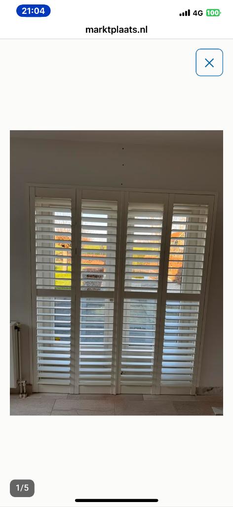 Shutters wit binnen. Louvre panelen, Ophalen, Gebruikt, 200 cm of meer, Wit