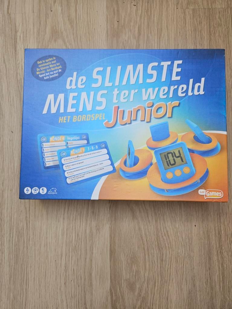 De Slimste Mens ter Wereld Junior bordspel, Vijf spelers of meer, Ophalen of Verzenden, Zo goed als nieuw, Just Games