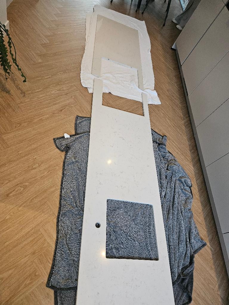 Drie composiet keukenbladen aangeboden, Ophalen, Wit, 50 tot 100 cm, Zo goed als nieuw