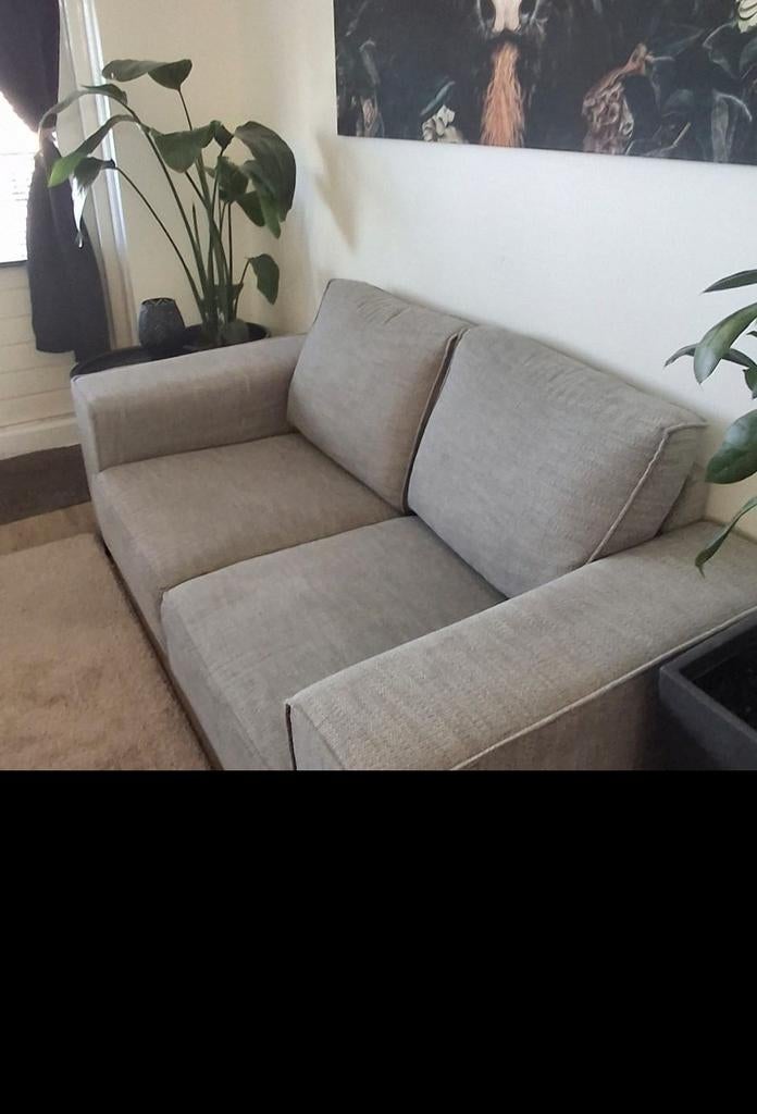 Tweepersoons bankstel, Huis en Inrichting, Ophalen, Gebruikt, Stof