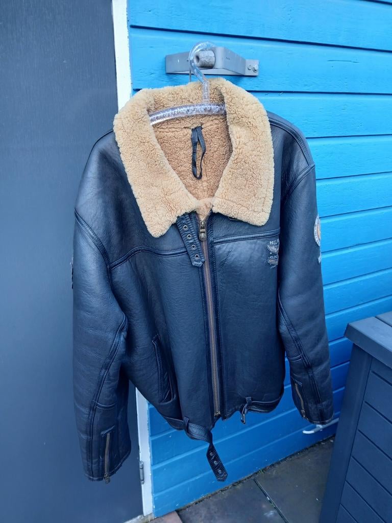 Leren PME jas, Kleding | Heren, Jassen | Winter, Ophalen, Zo goed als nieuw, Overige maten, Bruin