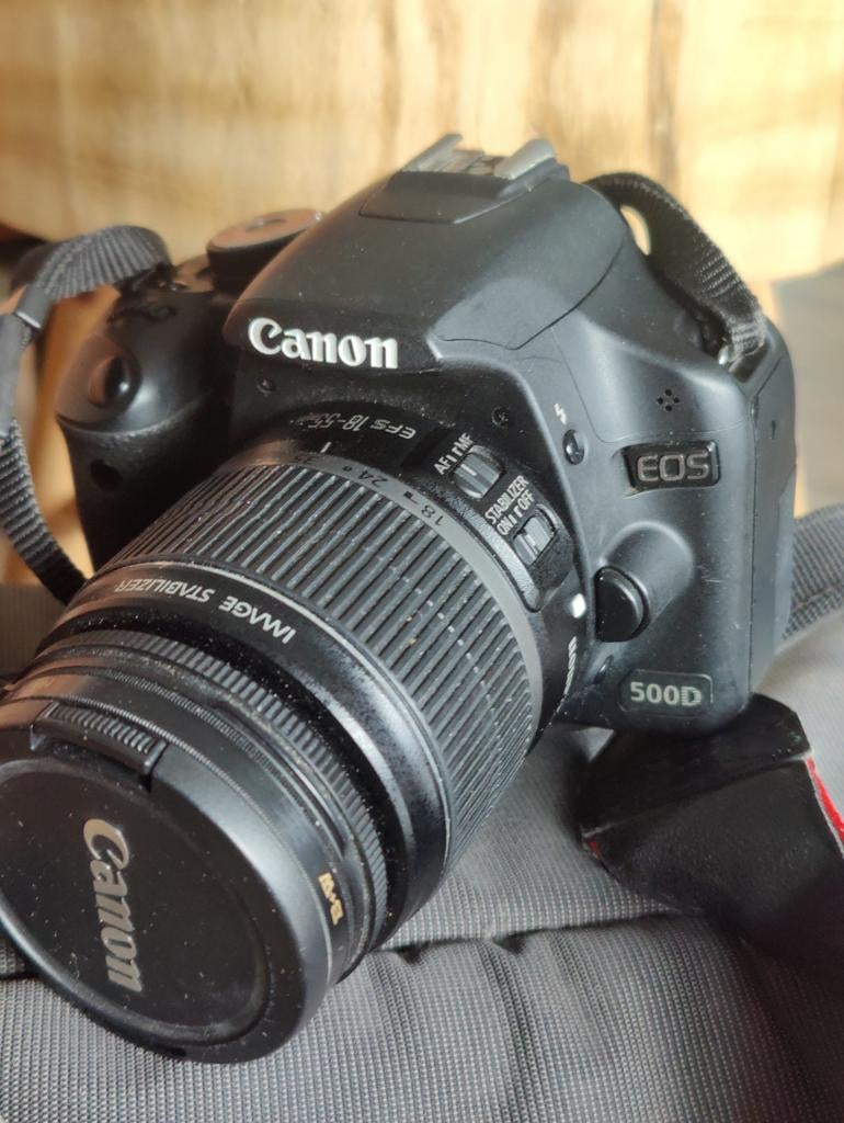 Canon EOS 500D met EFS 18-55mm lens en cameratas, Ophalen, Gebruikt, Spiegelreflex, Canon