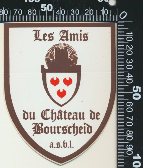 Sticker: Les Amis du Chateau de Bourscheid, Ophalen of Verzenden, Zo goed als nieuw, Bedrijf of Vereniging