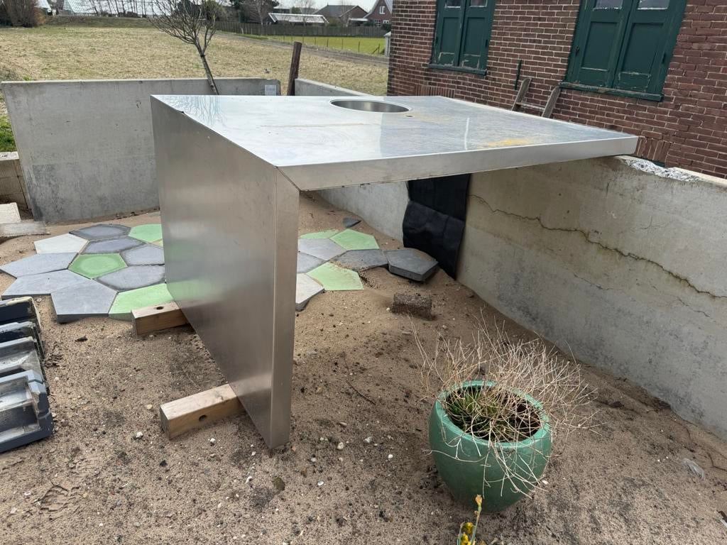 RVS aanrechtblad, Ophalen of Verzenden, Zo goed als nieuw, 50 tot 75 cm, Minder dan 100 cm