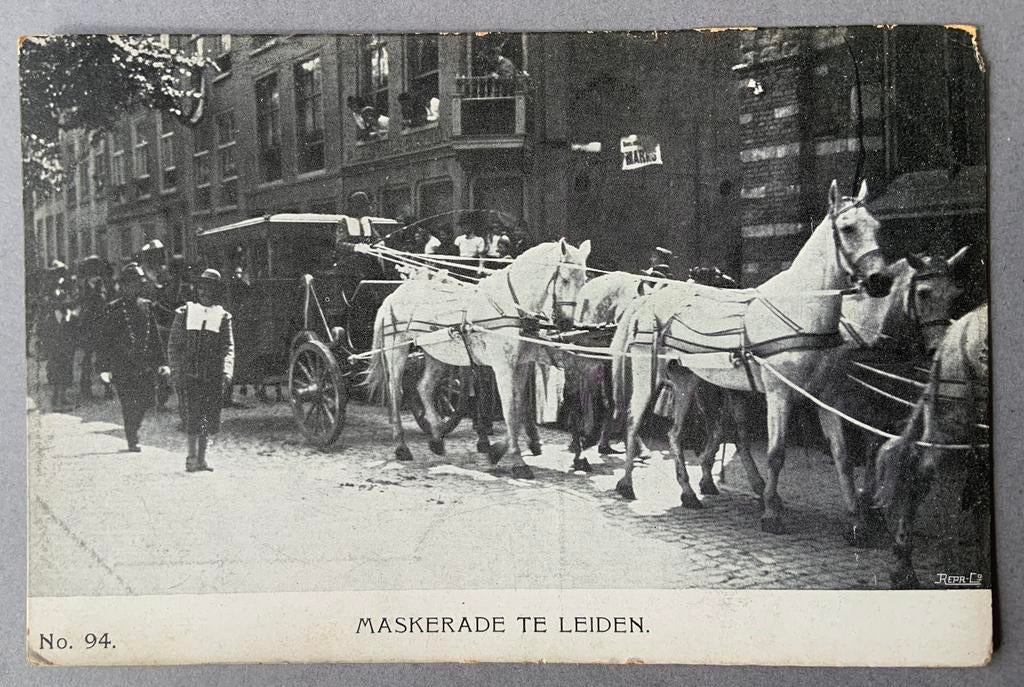 Maskerade te Leiden, Ophalen of Verzenden, Voor 1920, Ongelopen, Zuid-Holland