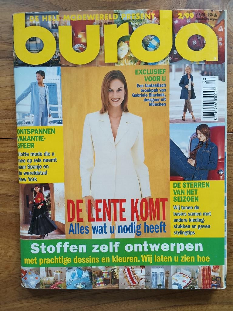 Burda februari 1999 naaien mode patronen basics, Ophalen of Verzenden, Zo goed als nieuw, Vrouw, Burda