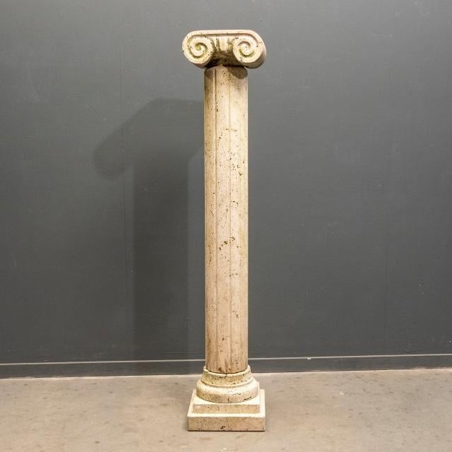 Brocante - Kapitale hoge zuil, Travertin!, Ophalen, Gebruikt