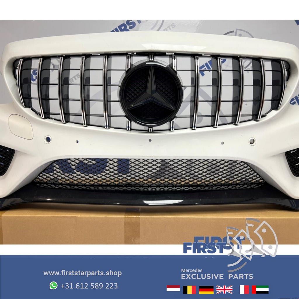 W205 C43 AMG VOORBUMPER + GT GRIL Mercedes C Klasse WIT COMP, Gebruikt, -, Voor, Ophalen of Verzenden
