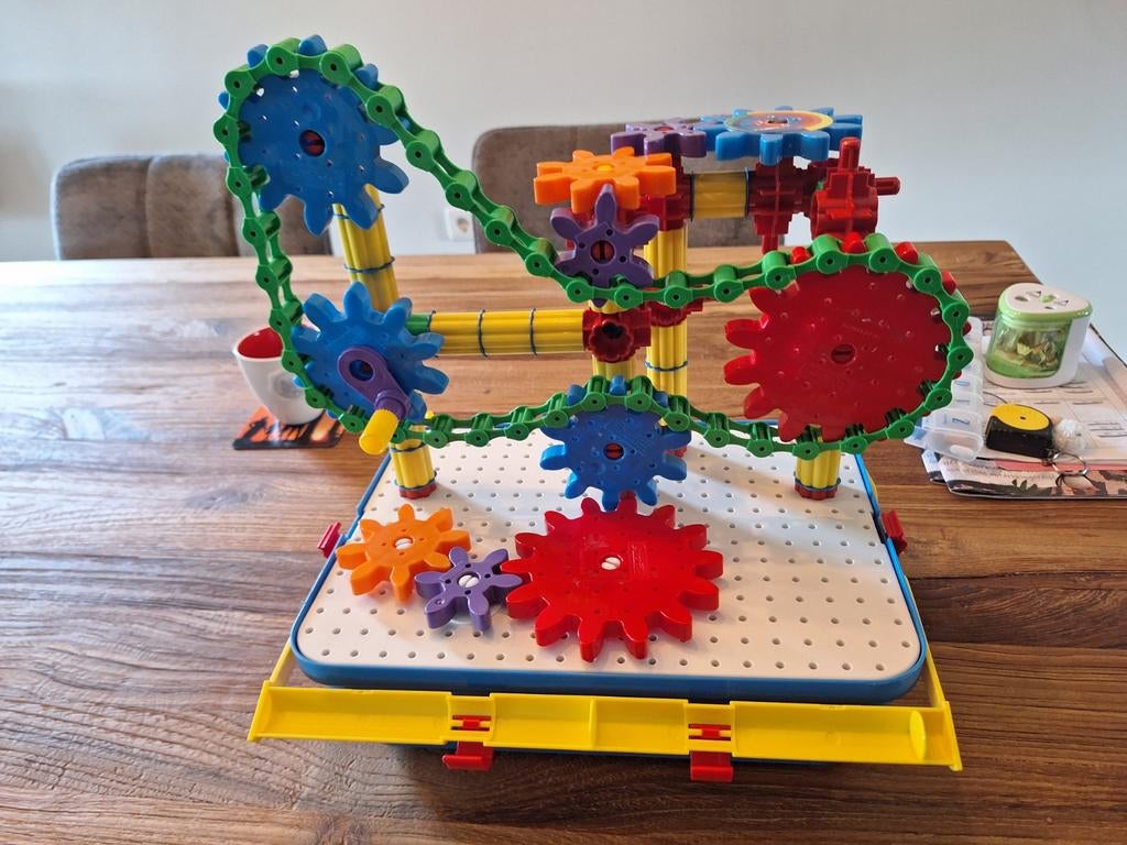 Quercetti Georello Tech met toolbox tandwielen, Ophalen of Verzenden, Zo goed als nieuw, Bouwen