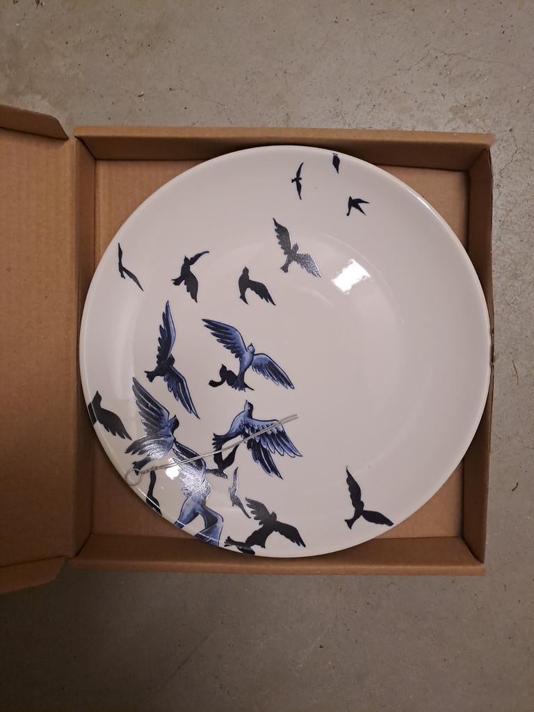 Delftsblauw wandbord Heinen vogels, Ophalen