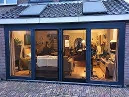 Aluminium schuifpui 4 delig uit voorraad  4000 x 2100