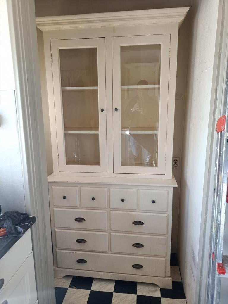 Keukenkast in twee delen, Huis en Inrichting, Kasten | Dressoirs, Gebruikt, 100 tot 150 cm, 25 tot 50 cm, Met lade(s), Met deur(en)