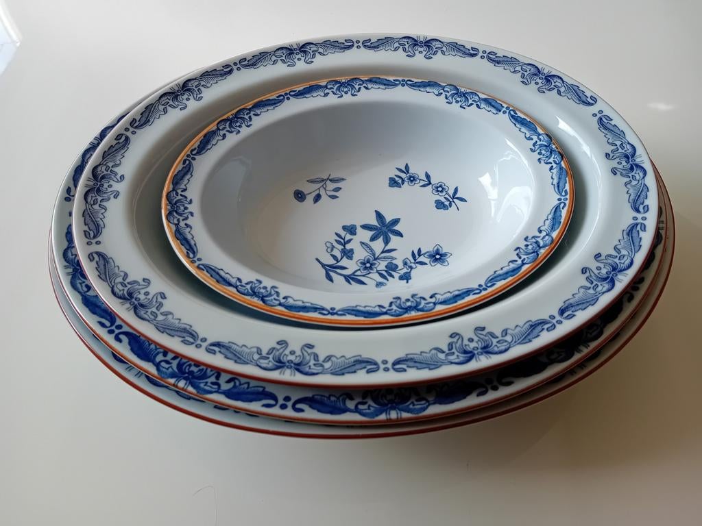 4 ovale diepe serveerschalen schalen Rorstrand Ostindia, Huis en Inrichting, Keuken | Servies, Ophalen of Verzenden, Overige stijlen