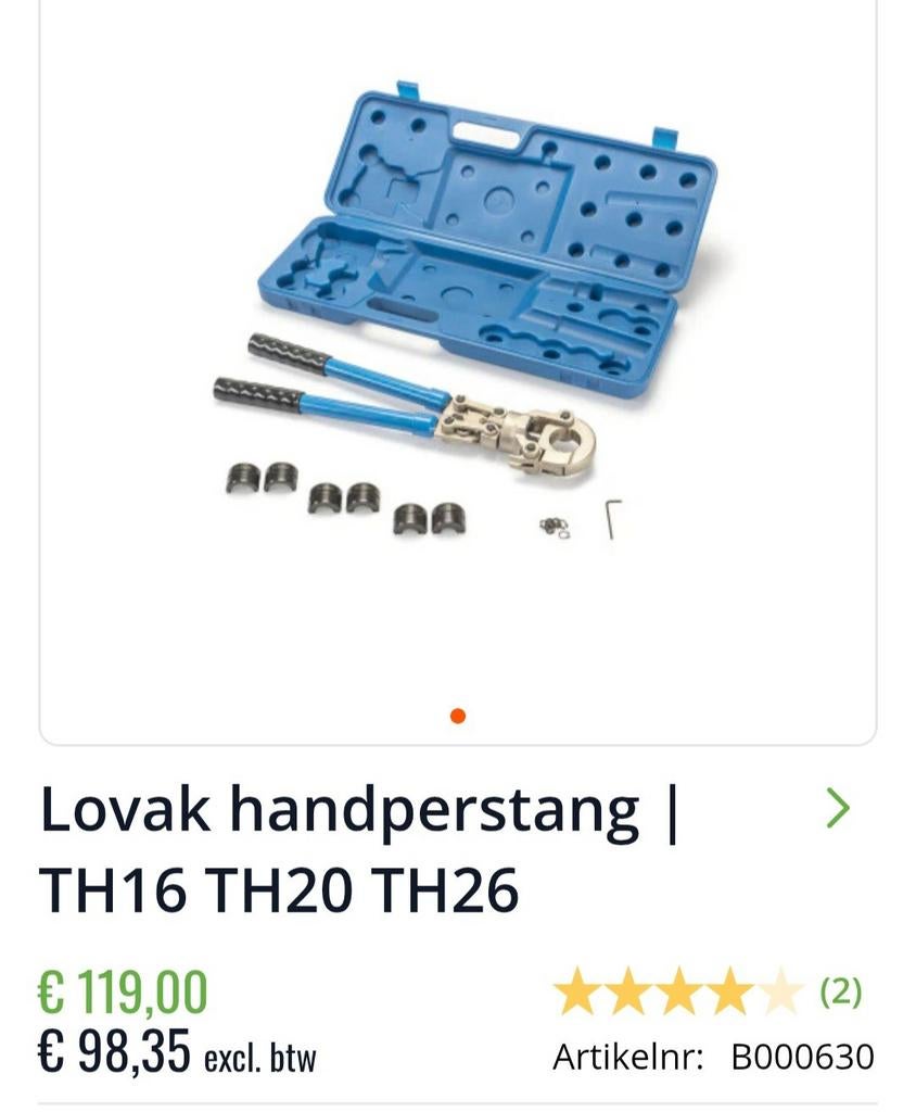 Handpersstang met 3 persbekken (TH16, TH20, TH26), Ophalen of Verzenden, Zo goed als nieuw