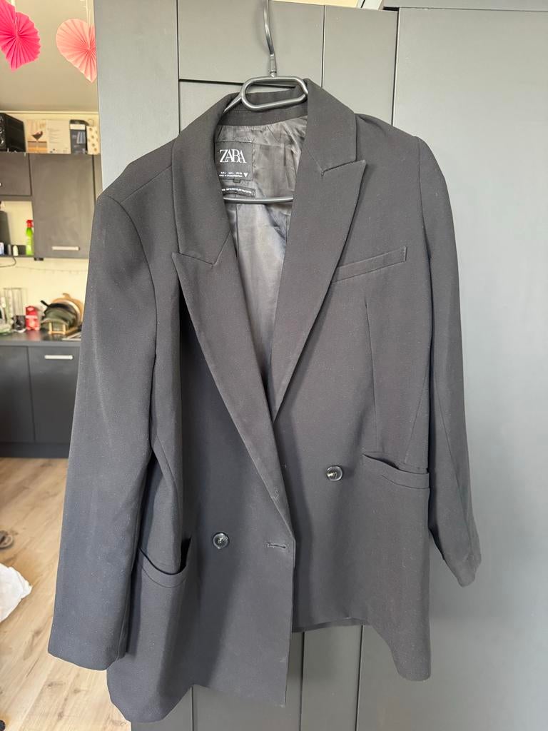 Zara Zwart Blazer Maat M - Zeer Goede Staat, Kleding | Dames, Jasjes, Kostuums en Pakken, Gedragen, Jasje, Maat 38/40 (M), Zwart