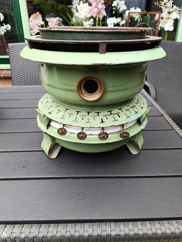 Zeldzaam Antiek petroleumstel-4 pits!, Ophalen