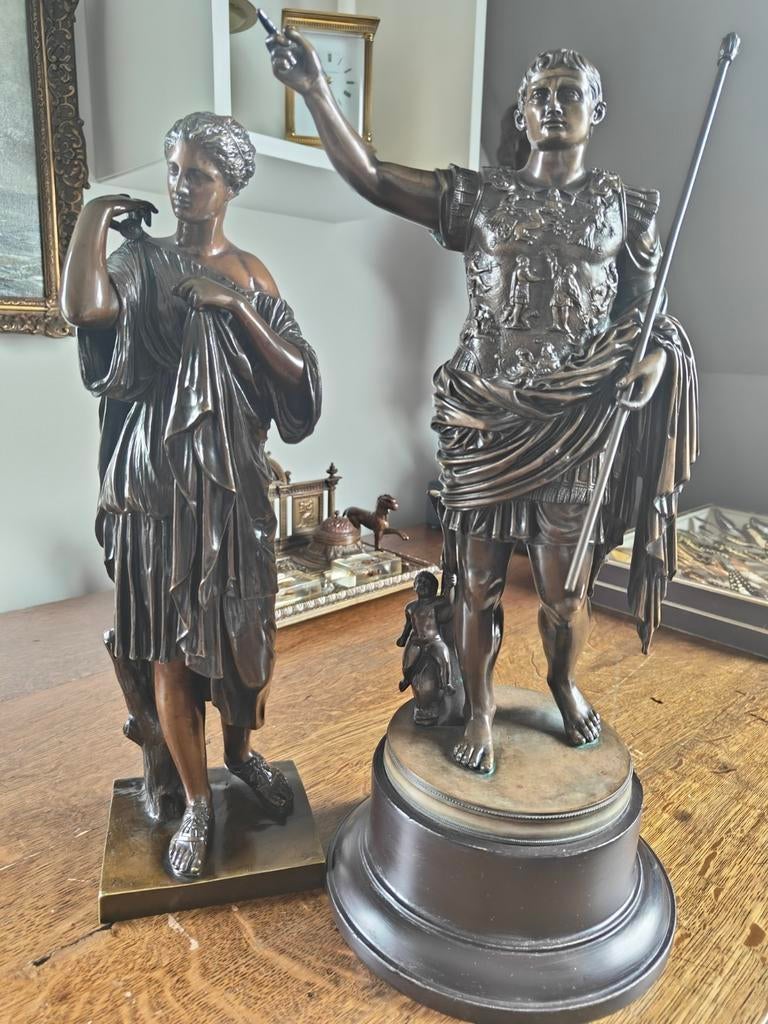 Echte antieke grand tour bronzen beelden, Ophalen, Brons