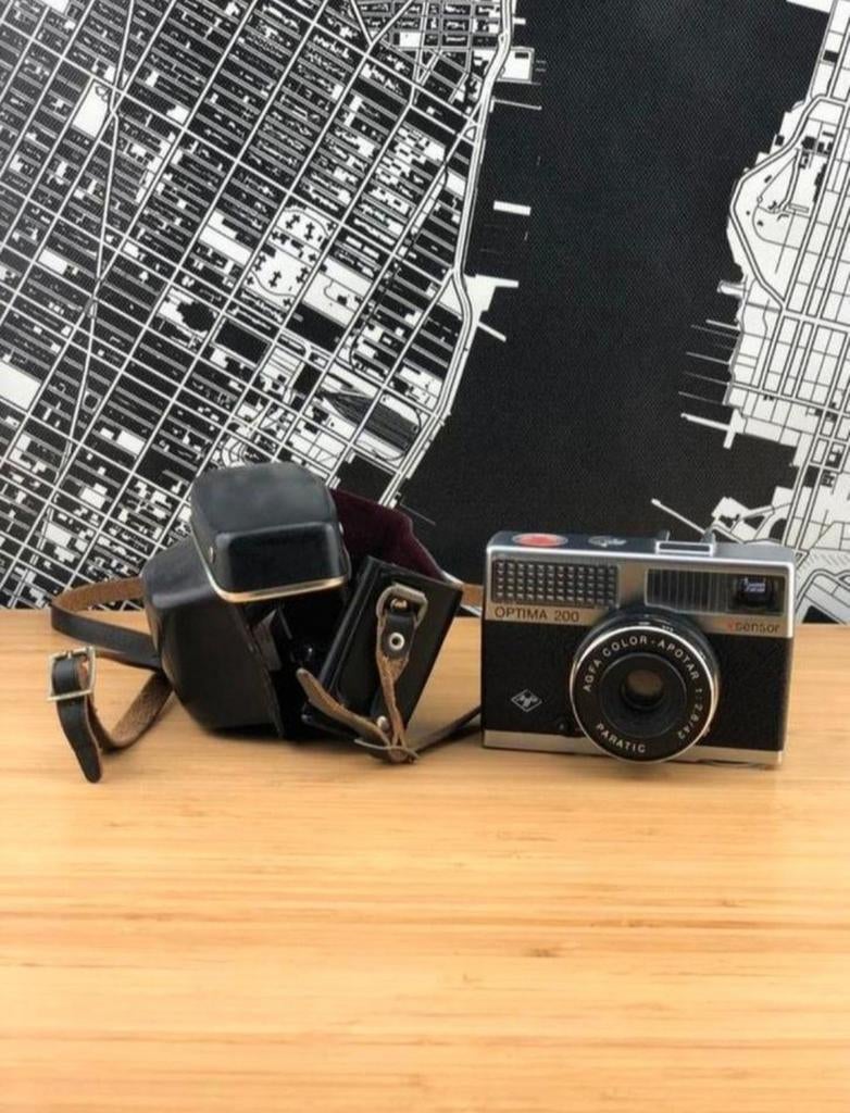 Agfa Optima 200 Camera Vintage 35mm Filmcamera 60s met tas, Audio, Tv en Foto, Fotocamera's Analoog, Ophalen of Verzenden, Gebruikt