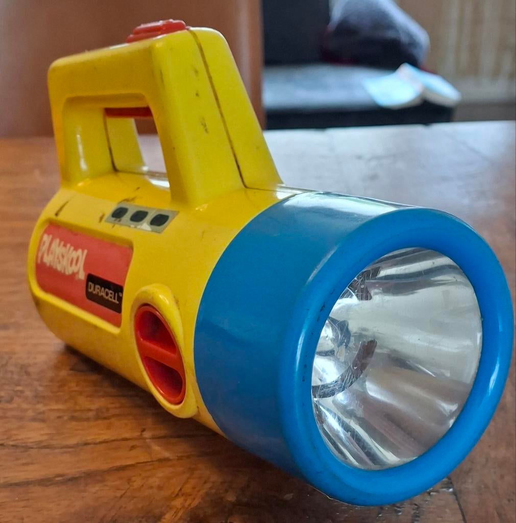 Vintage Playskool Zaklamp - Groen, Rood & Wit Licht, Ophalen of Verzenden, Gebruikt