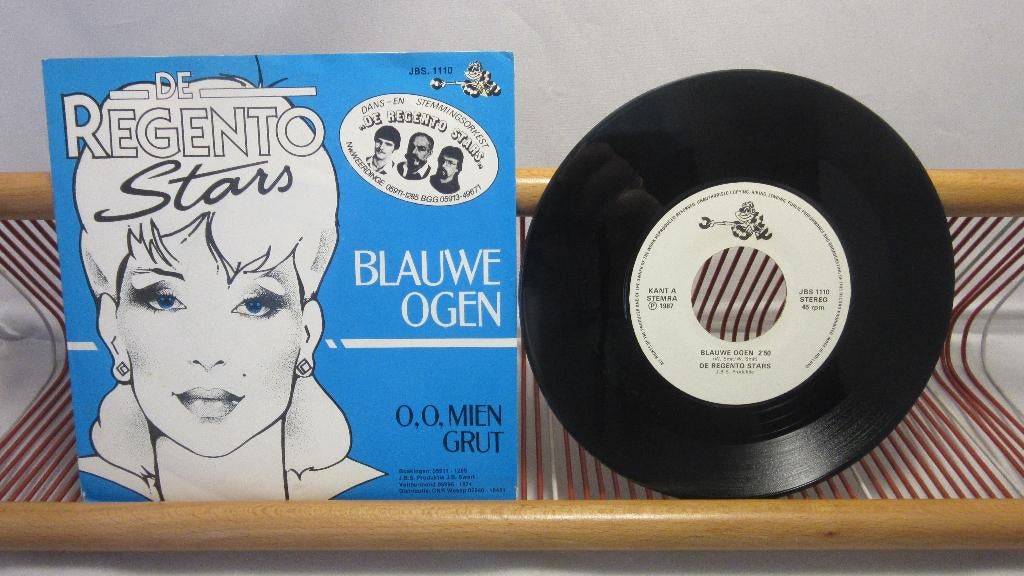 De Regento Stars, Blauwe Ogen (single 7"), Ophalen of Verzenden, Gebruikt, Overige formaten, Levenslied of Smartlap