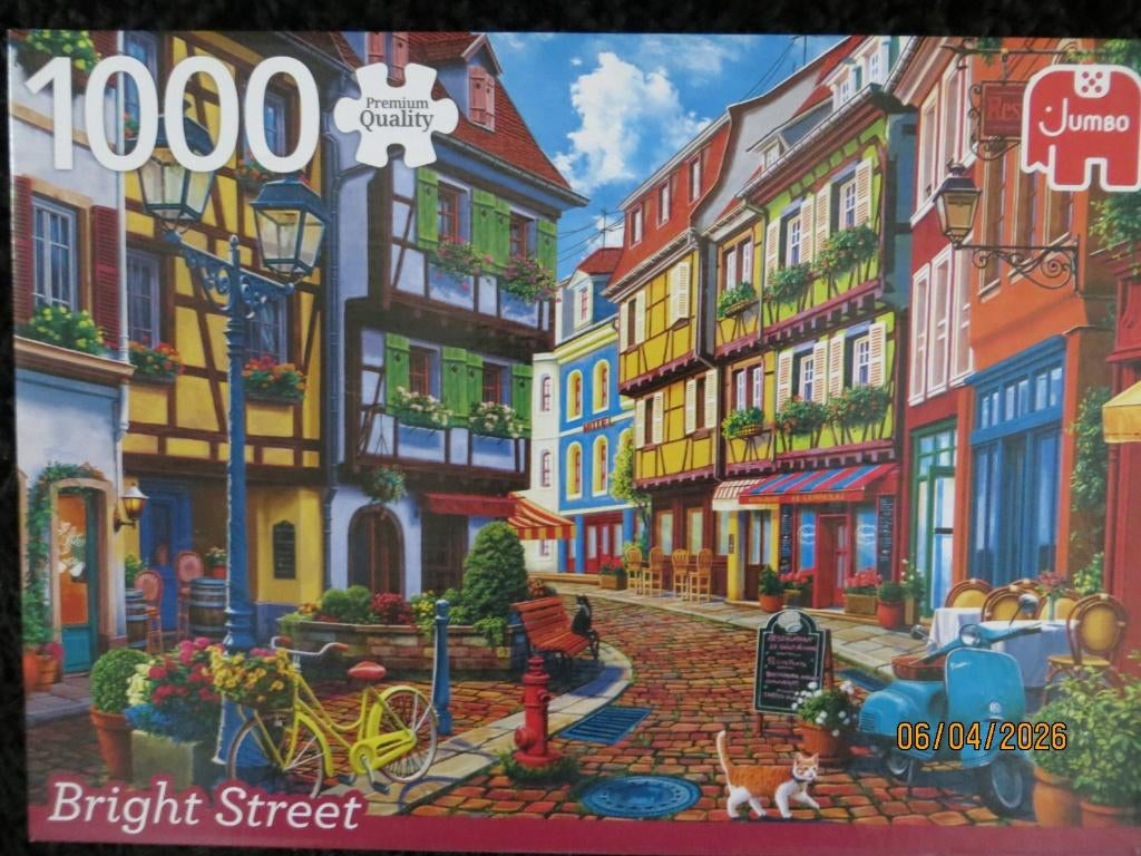 Jumbo puzzel 1000 delen Bright Street, Ophalen of Verzenden, 500 t/m 1500 stukjes, Zo goed als nieuw, Legpuzzel