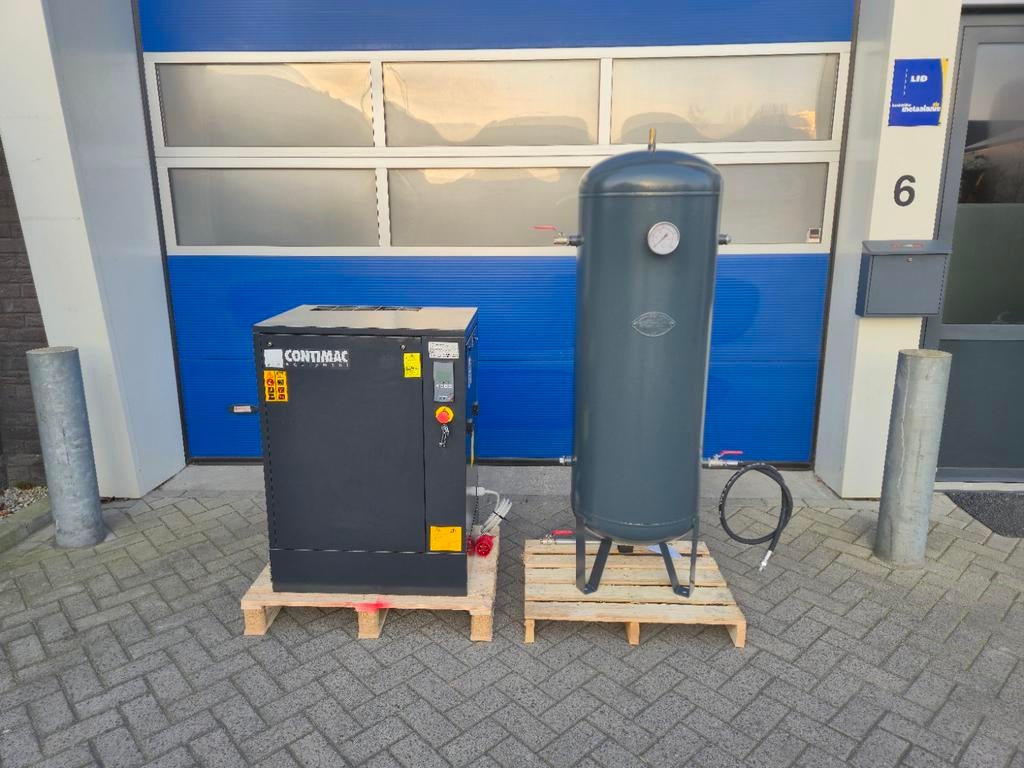 Contimac NS 7.5-10 Schroefcompressor compleet in nieuwstaat!, 800 liter/min of meer, Info@bolkmachinehandel.nl, Ophalen of Verzenden