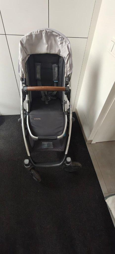 Uppababy Vista kinderwagen + Mesa i-Size Autostoel + base, Gebruikt, Verstelbare duwstang, Ophalen, Kinderwagen