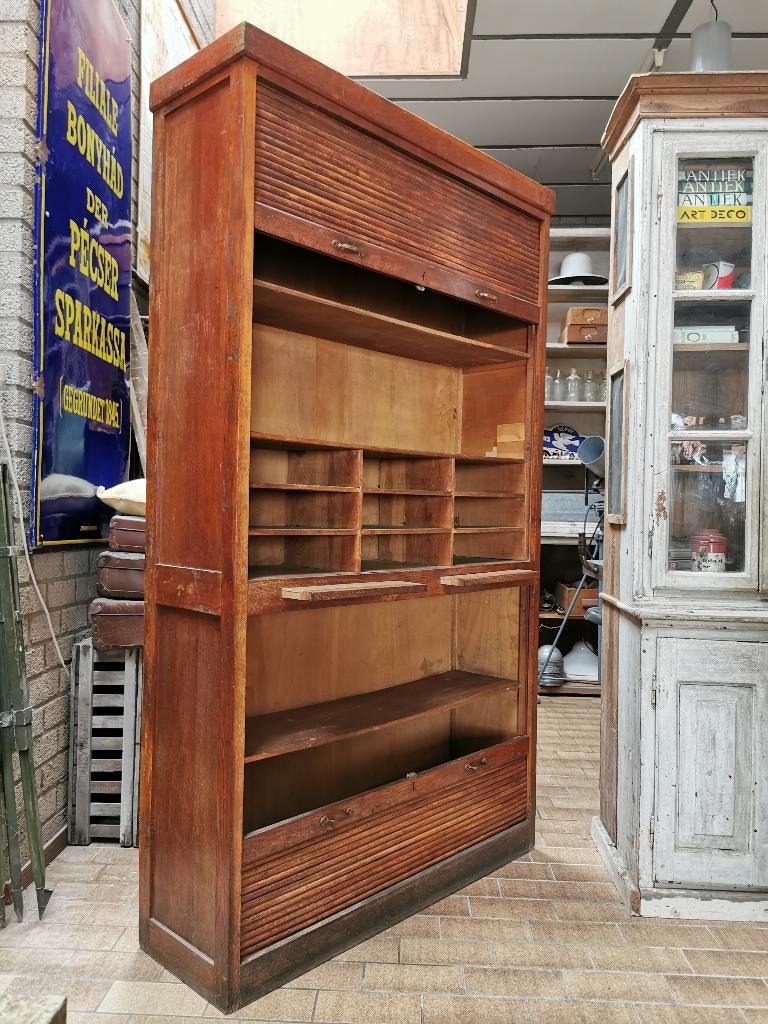 Oude rolluikkast/archiefkast circa 1920, Ophalen, Gebruikt, 100 tot 150 cm, 200 cm of meer