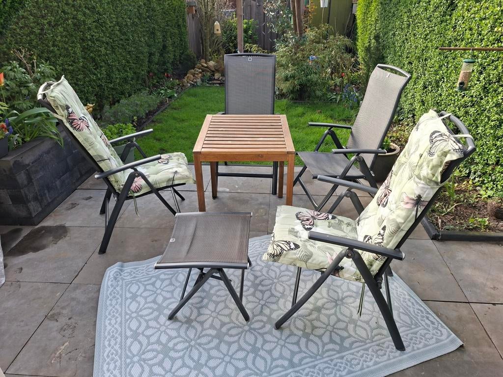 Tuinset Le Sud Cannes tuinstoel & Ikea Nämmarö tuintafel, Ophalen, 4 zitplaatsen, Gebruikt, Aluminium