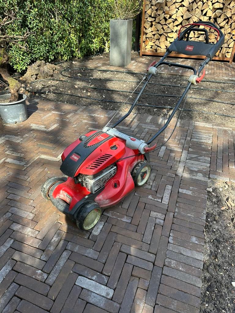 Benzine zelfrijdende Toro Emotion 43 mulchen of opvangbak, Tuin en Terras, Ophalen, Cirkelmaaier, Zo goed als nieuw, Benzine-grasmaaier