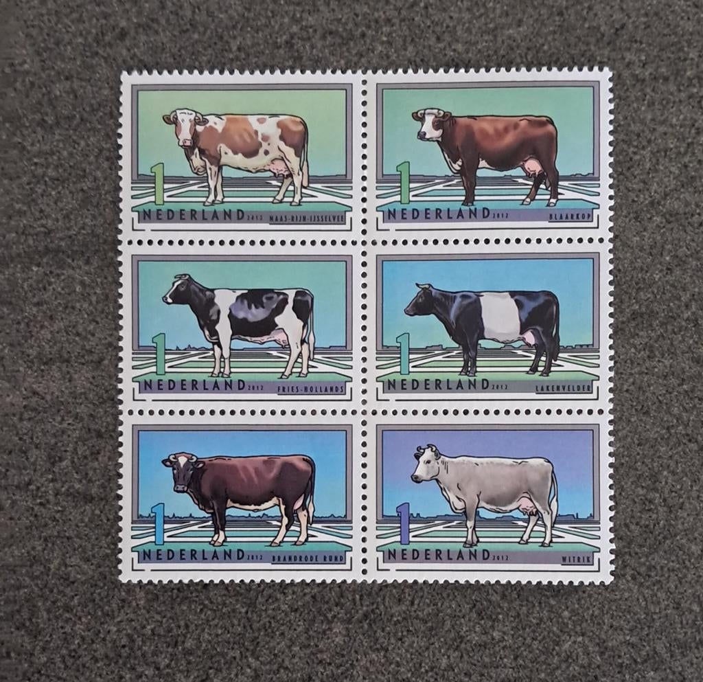 nvph 2973- 2978 Ned. rundveerassen - 2012 postfris, Postzegels en Munten, Postzegels | Nederland, Ophalen of Verzenden, Na 1940