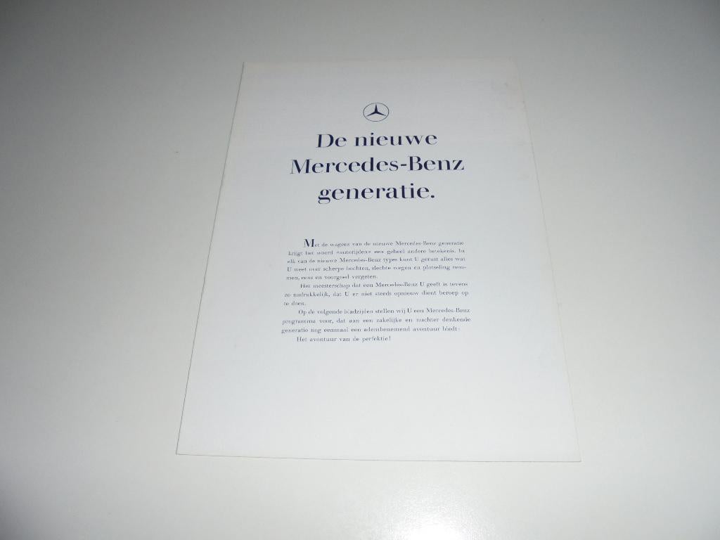 brochure nieuwe Mercedes generatie  1968, Ophalen of Verzenden, Nieuw, Mercedes
