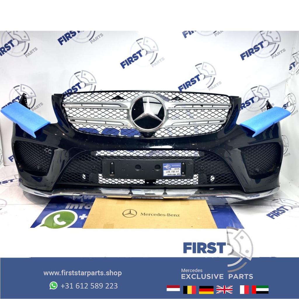 W166 GLE AMG VOORBUMPER COMPLEET ZWART Mercedes 2015-2019 OR, Gebruikt, -, Voor, Ophalen of Verzenden