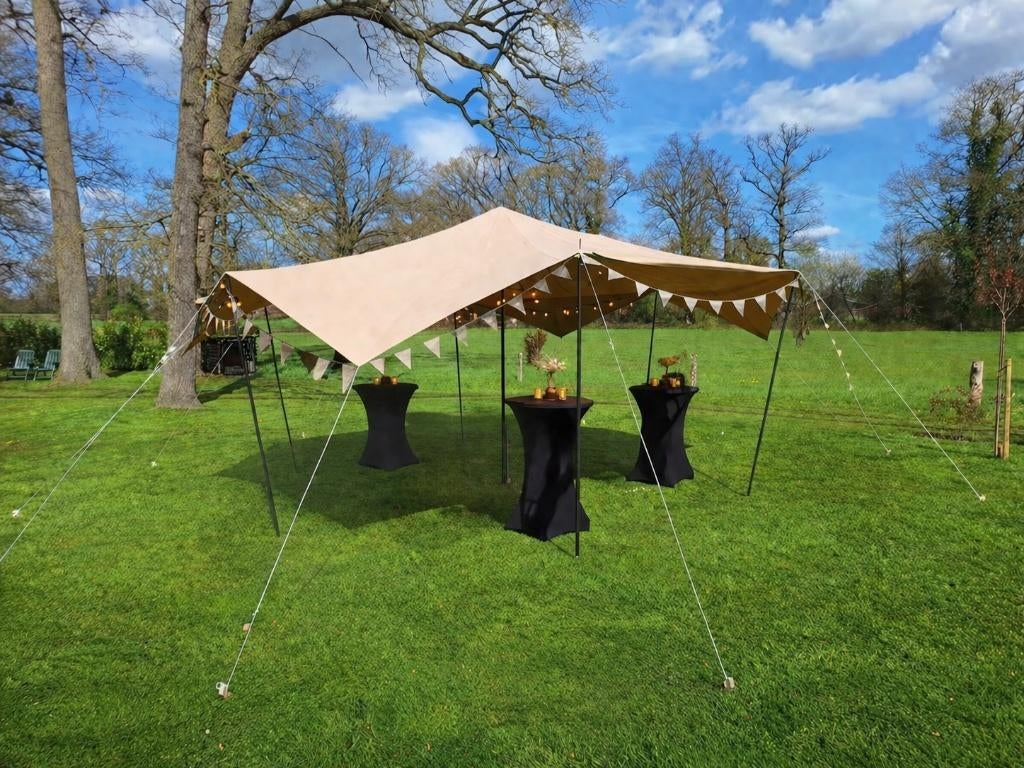 Stretchtent (Activiteitendak) van 6x6 meter te huur!, Tuin en Terras, Partytenten, Ophalen, Opvouwbaar, Overige typen, 2 meter of meer