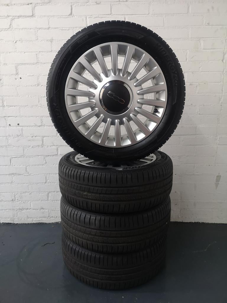 Fiat 500, 4x98, 185/55R15 Hankook Zomerbanden, Auto-onderdelen, Banden en Velgen, Ophalen, Gebruikt, 15 inch, Banden en Velgen