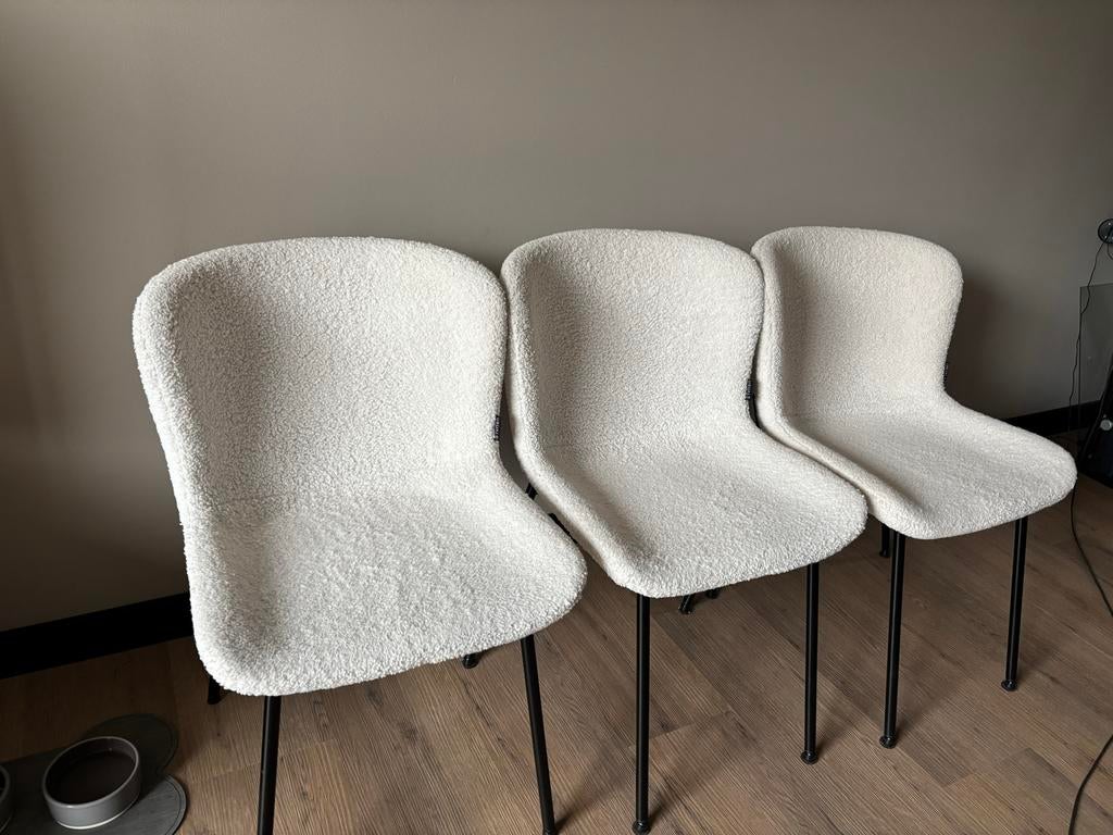 3 Gebruikte Teddy Stoelen - Comfortabel en Stijlvol, Ophalen, Gebruikt, Drie, Wit